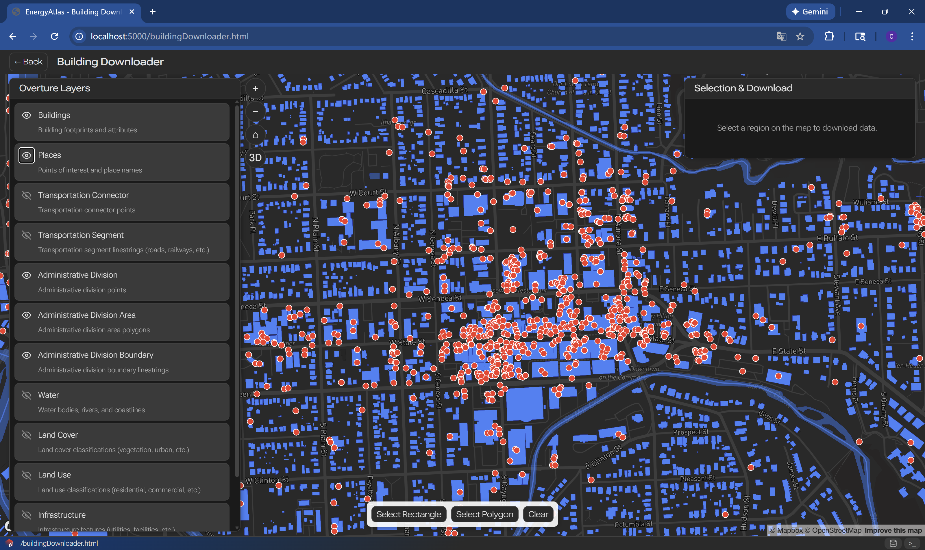 Step 2c only building and poi layers